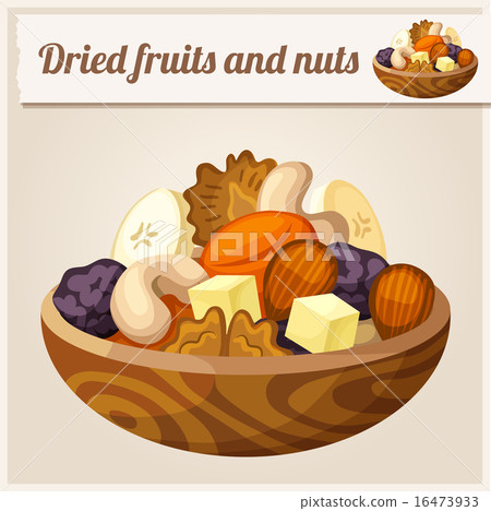 Detailed Icon. Dried fruits and nuts. Detailed Icon. Dried fruits and nuts. 16473933