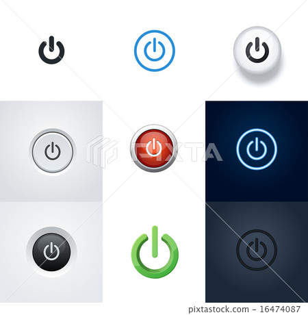 Set Power buttons and icons. Vector illustration 16474087