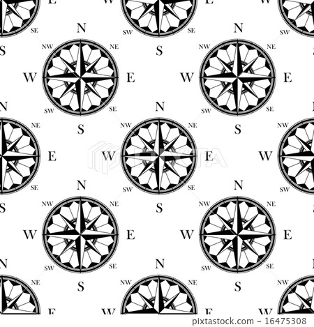 Retro ornate compass roses seamless pattern Retro ornate compass roses seamless pattern 16475308