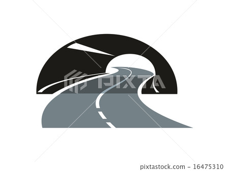 Road icon winding through a tunnel 16475310