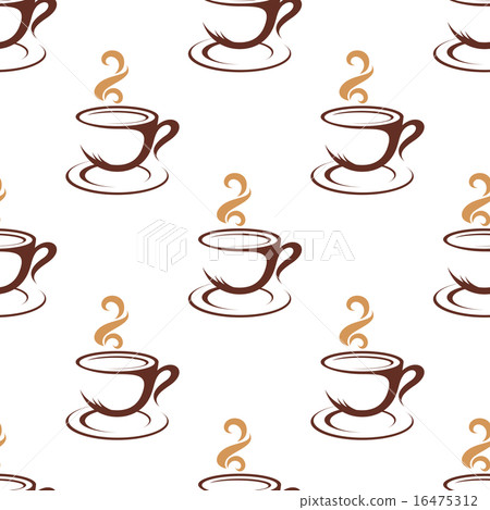 Coffee seamless pattern with cappuccino cups Coffee seamless pattern with cappuccino cups 16475312