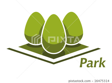 Spring park abstract symbol with bushes Spring park abstract symbol with bushes 16475314