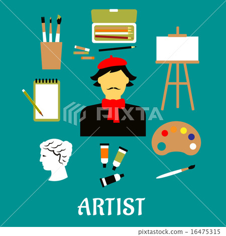 Artist or craftsman with art icons 16475315