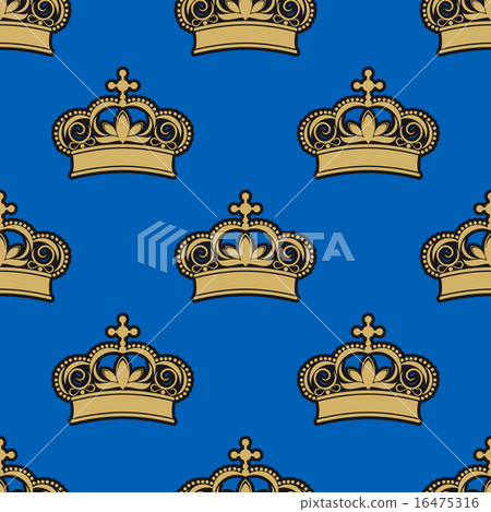 Golden royal crowns seamless pattern Golden royal crowns seamless pattern 16475316