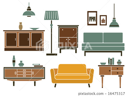 Furniture and interior accessories in flat style Furniture and interior accessories in flat style 16475317