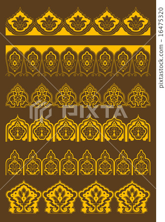 Arabesque borders with persian floral ornaments Arabesque borders with persian floral ornaments 16475320