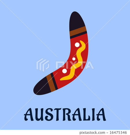 Australian national isolated colorful boomerang 16475346