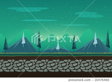 Seamless landscape for game background 16476460