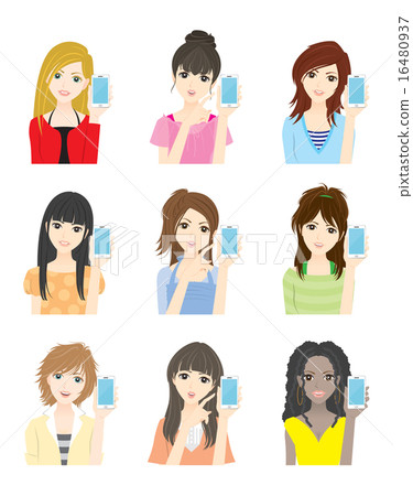 A girl with a smartphone 16480937