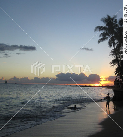 Waikiki Beach ~ sunset 2 16483795