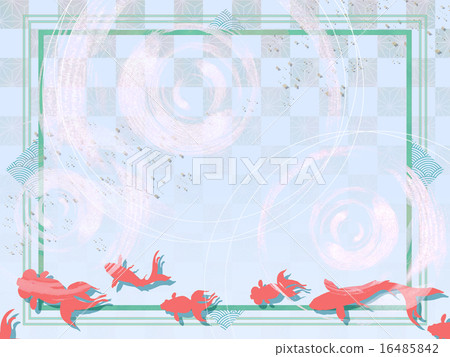 Summer · Goldfish · Japanese style art deco background 16485842