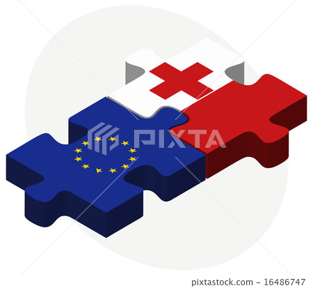 European Union and Tonga Flags 16486747