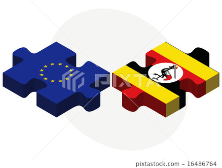 European Union and Uganda Flags 16486764