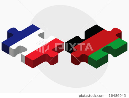 France and Afghanistan Flags in puzzle 16486943