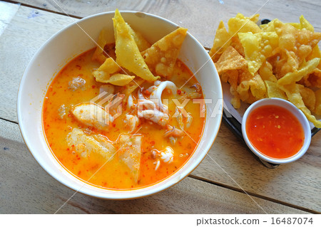 Seafood Tomyam soup in the bowl - Thai food Seafood Tomyam soup in the bowl - Thai food 16487074