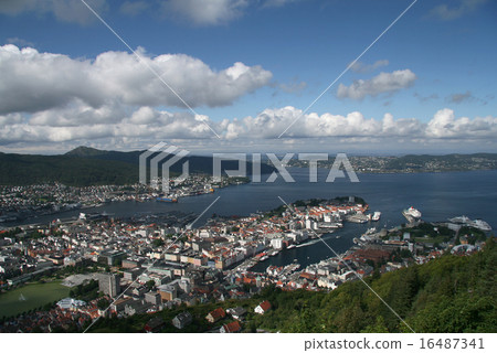 View of Bergen, Norway from Mount Floyen 16487341
