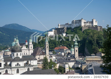 View of Salzburg, Austria from Moenchberg 16487430