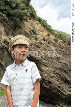 長濱海岸風光和兒童(三浦半島,長濱海岸) 長濱海岸風光和兒童(三浦半島,長濱海岸) 16488121