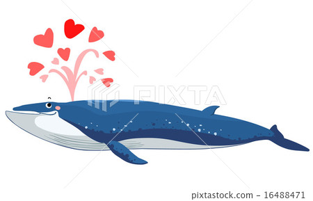Bryde's whale spurt water with heart vector Bryde's whale spurt water with heart vector 16488471