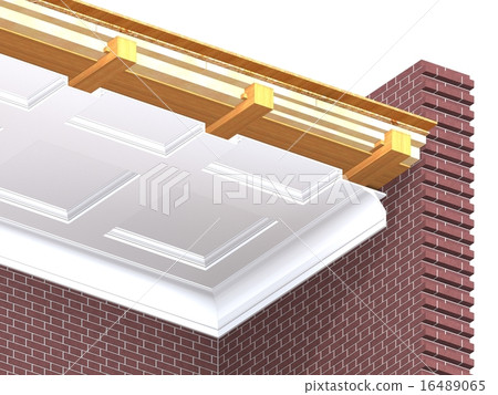 Cross section of wooden overlap 16489065