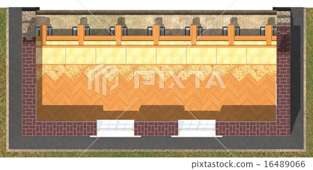 Cross section of brick house 16489066