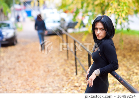 attractive woman outside in the park 16489254
