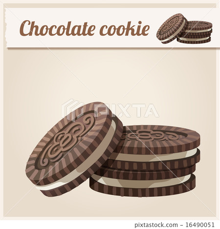 Chocolate cookie. Detailed Vector Icon. Chocolate cookie. Detailed Vector Icon. 16490051