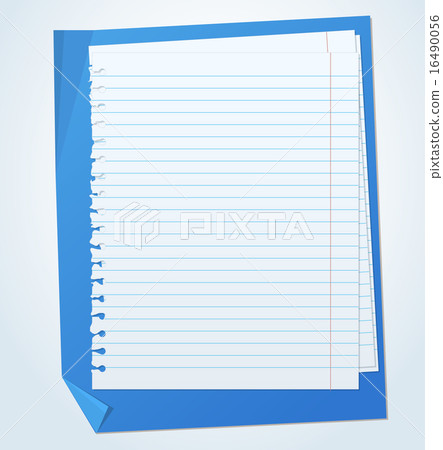 Lined exercise sheets and sheet of blue paper Lined exercise sheets and sheet of blue paper 16490056