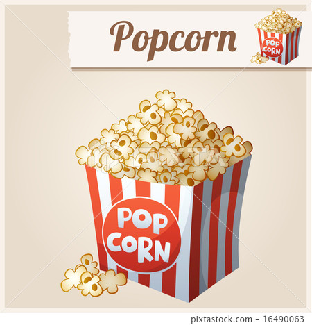 Popcorn box. Detailed Vector Icon 16490063