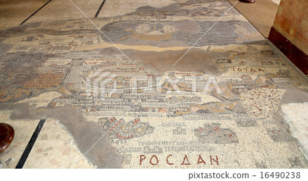 ancient byzantine map of Holy Land 16490238