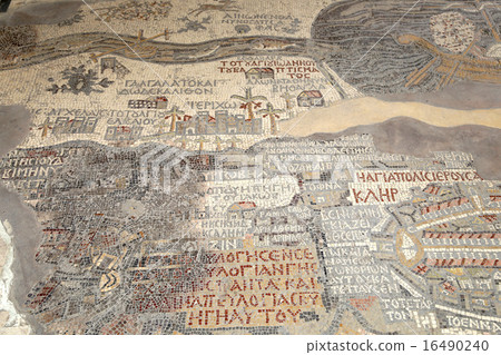 ancient byzantine map of Holy Land 16490240