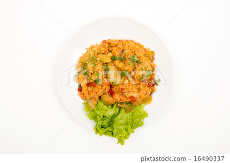 Rice with vegetables. Rice with vegetables. 16490337