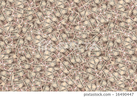 10,000 yen bill spread all over 10,000 yen bill spread all over 16490447