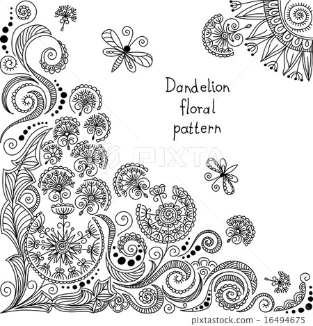 vector black and white floral pattern vector black and white floral pattern 16494675