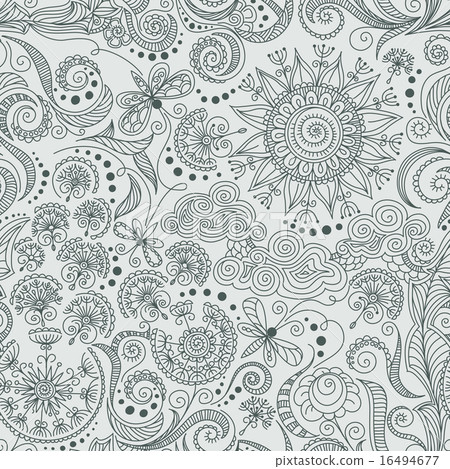 vector seamless black and red floral pattern vector seamless black and red floral pattern 16494677