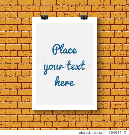 Poster mock up on the brick wall Poster mock up on the brick wall 16495545