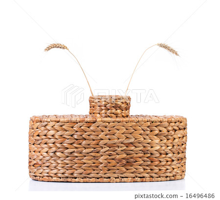 Wicker vase with wheat ears. 16496486