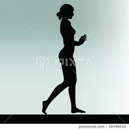 woman silhouette with hand gesture push or stop woman silhouette with hand gesture push or stop 16496658