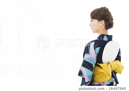 Yukata beautiful white back Yukata beautiful white back 16497840