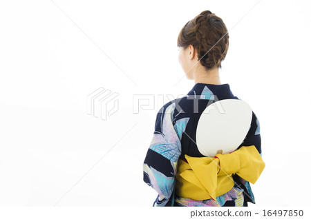 Yukata beautiful white back Yukata beautiful white back 16497850