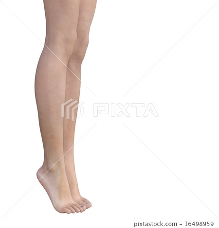 女性赤腳身體部分燙髮3DCG例證材料 16498959