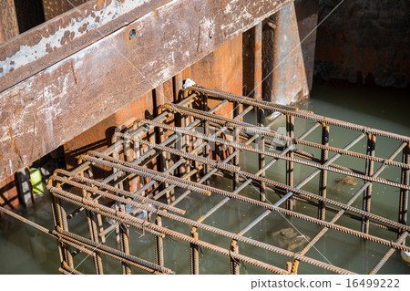 steel rod, reinforcement before pouring concrete 16499222