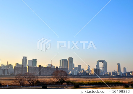 Osaka building group in the morning Osaka building group in the morning 16499823