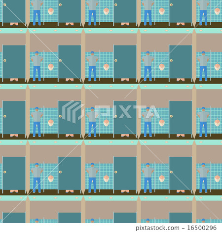 Toilet interior vector seamless pattern.  16500296