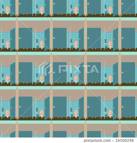 Toilet interior vector seamless pattern. Toilet interior vector seamless pattern. 16500298