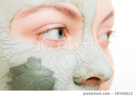 Skin care. Woman in clay mud mask on face. Beauty. Skin care. Woman in clay mud mask on face. Beauty. 16500822