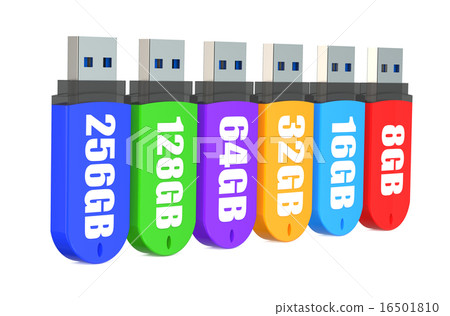 3d Row of color USB flash drives 16501810