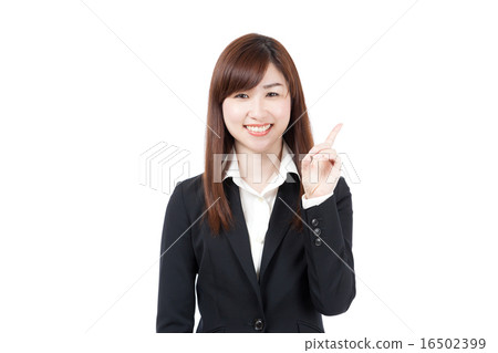 Business woman finger pointing 16502399