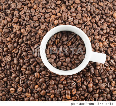 Cup full of coffee beans Cup full of coffee beans 16507215