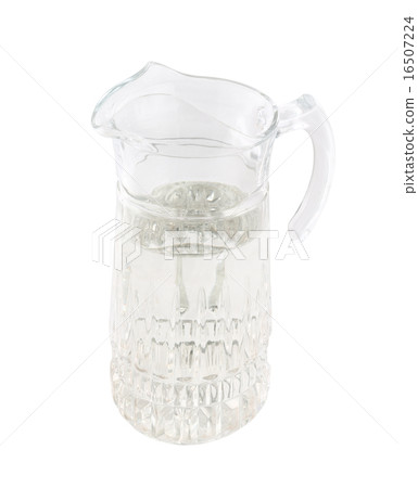 Transparent glass pitcher ewer isolated Transparent glass pitcher ewer isolated 16507224